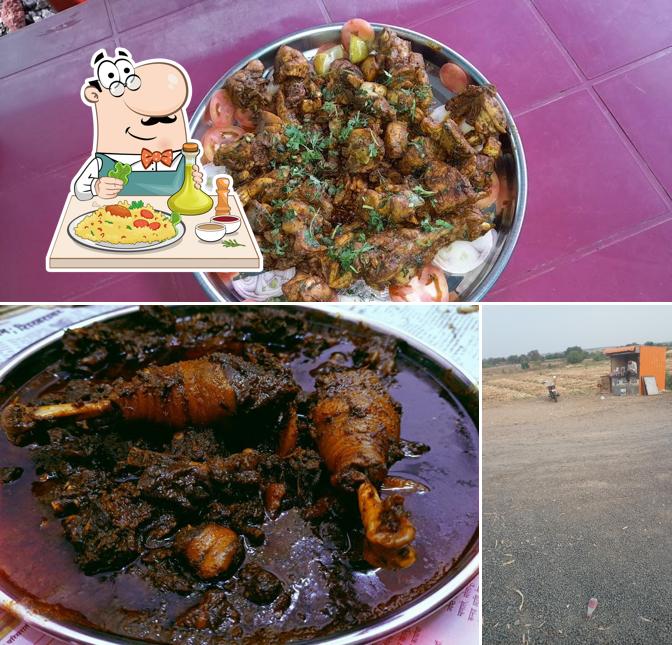 The picture of food and exterior at Hotel Sahyadri Dhaba