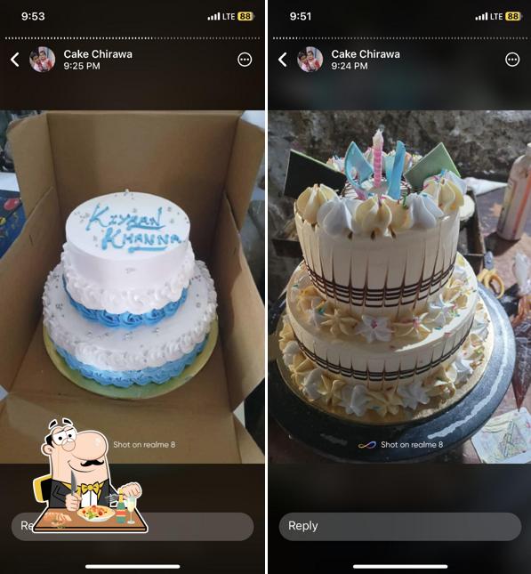 Meals at Prem bakery and cake store