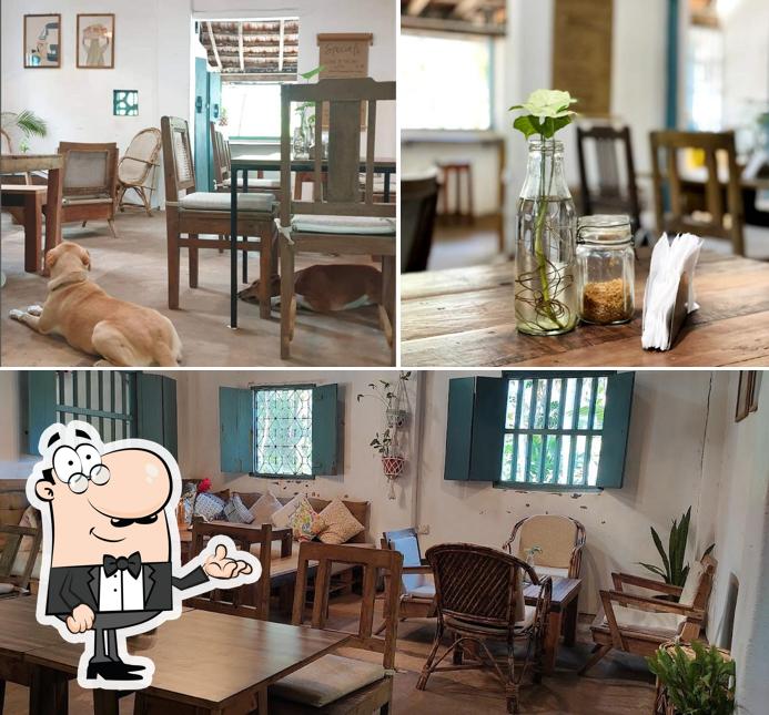 Take a seat at one of the tables at The Mill Cafe