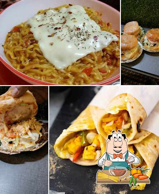 Spaghetti bolognese at Foodiz veg kabab roll