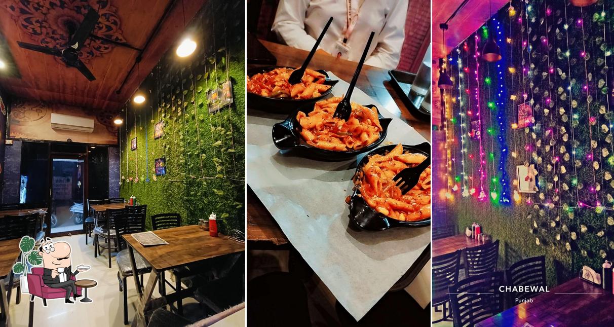 Take a seat at one of the tables at Chef's Pizza