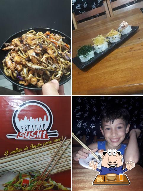 Comida em Estação Sushi