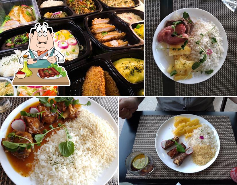 Escolha refeições de carne no Executivo do Chef