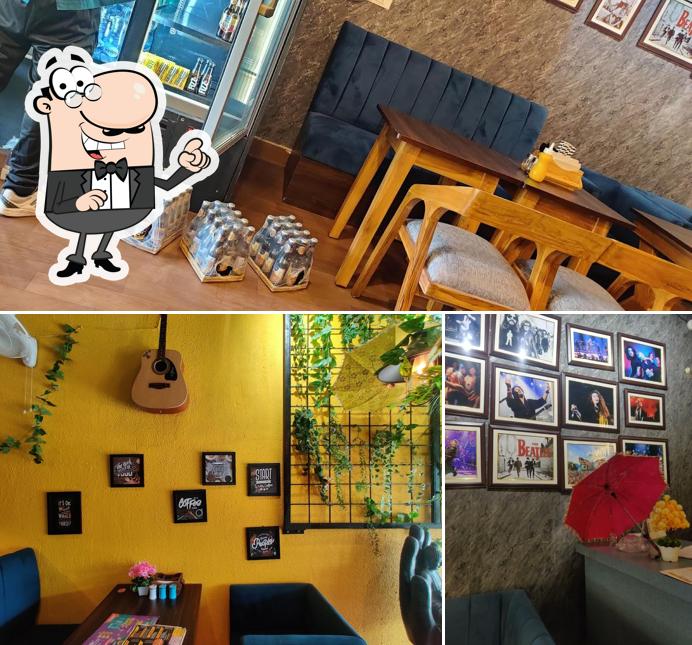 Take a seat at one of the tables at Cafe Maska