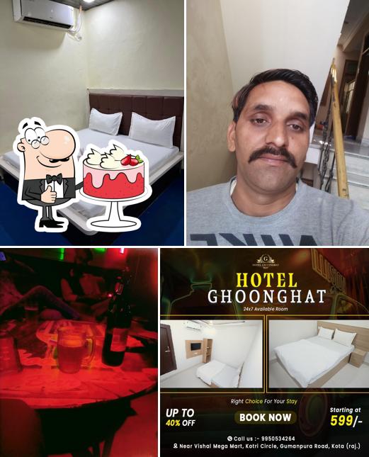 Red velvet cake at Hotel Ghoonghat & Bar Club