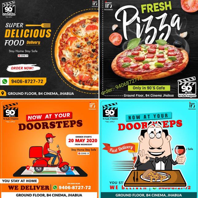 Try out pizza at 90's cafe