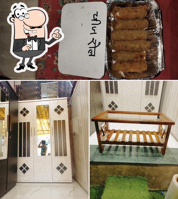 The restaurant's interior and food