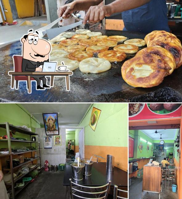 Among different things one can find interior and food at RR Madurai Bun Parotta