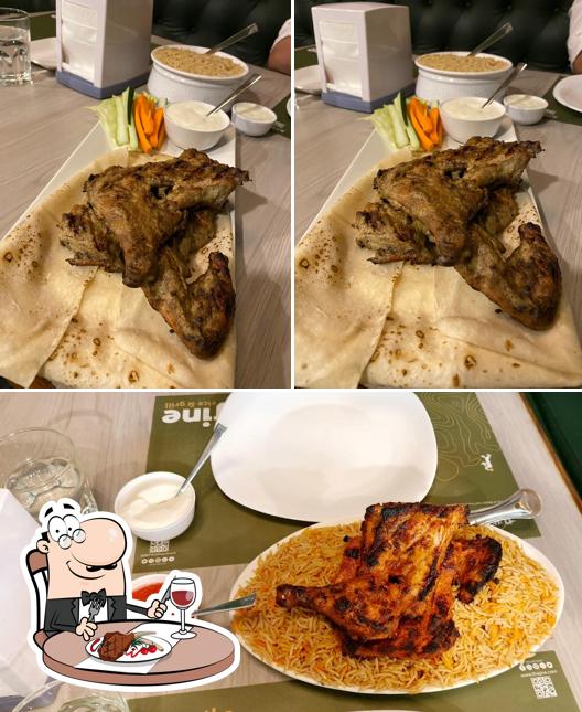 Order meat dishes at Thajine Rice And Grill
