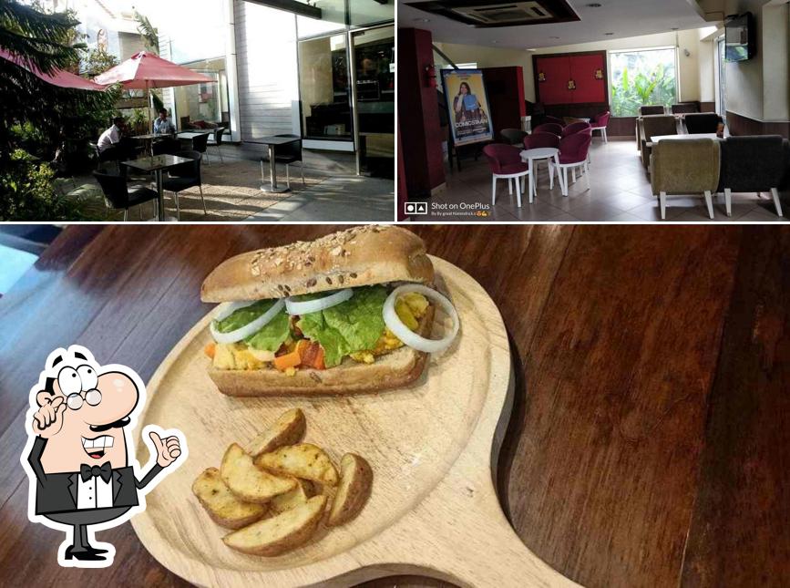The image of Coffee Day’s interior and food