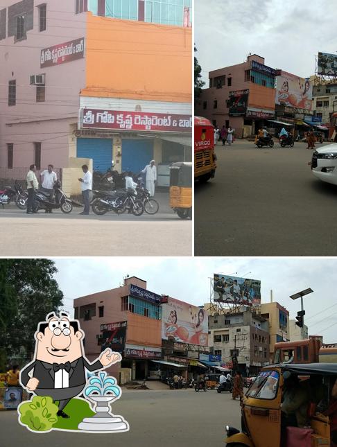 The exterior of sri gopi krishna restaurent and bar