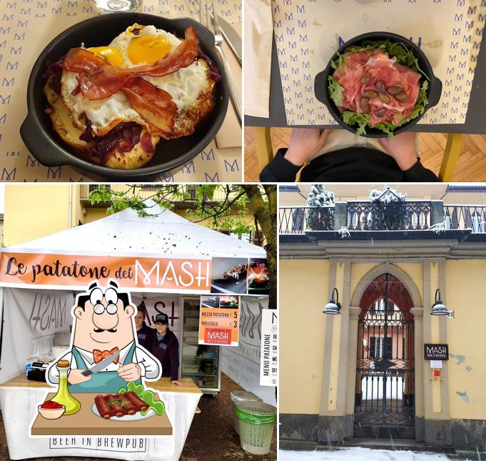 Ordina i un pasto a base di carne a Mash Brewpub