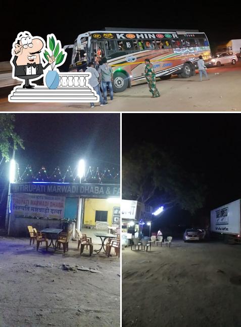 Among different things one can find exterior and interior at Tirupati marwadi dhaba and family restaurent
