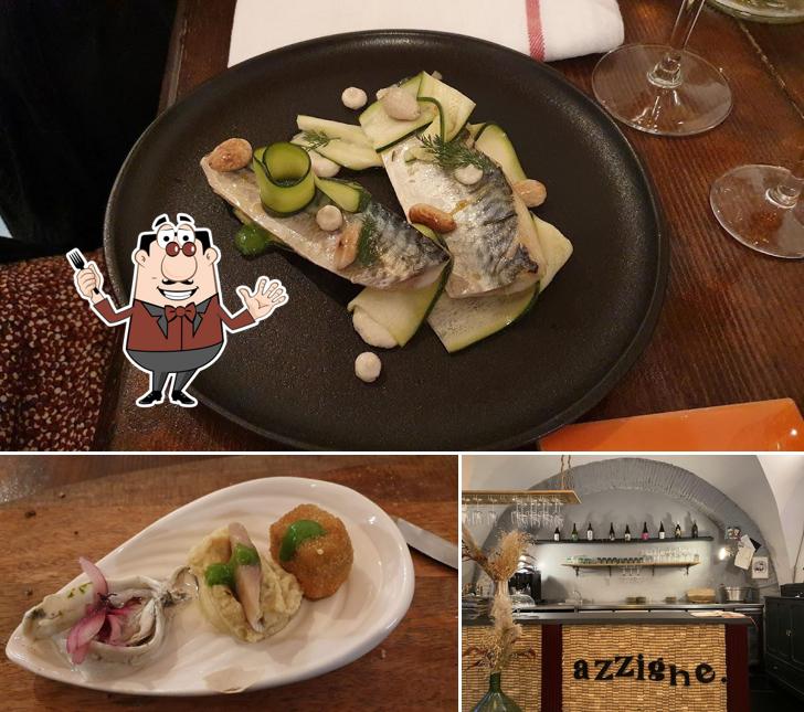 Tra le varie cose da Azzighe • Osteria a Metà si possono trovare la cibo e bancone da bar