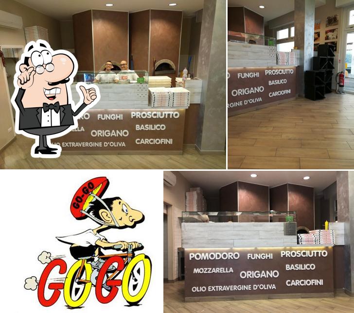 Dai un'occhiata agli interni di Go-go Pizza Pizzeria D'asporto