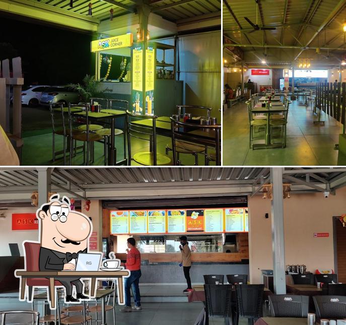 The interior of ASK For Food Family Restaurant, Pure Veg