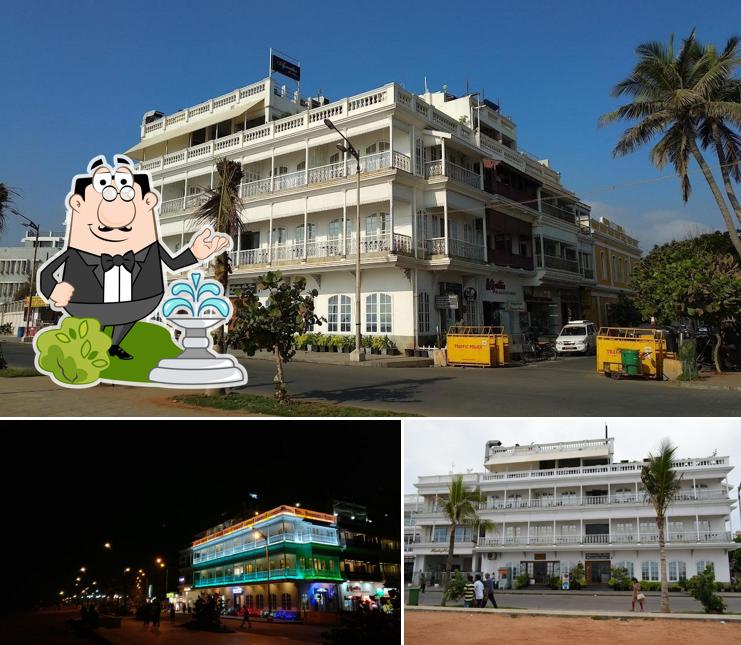 Check out how Hotel Ajantha Sea View looks outside