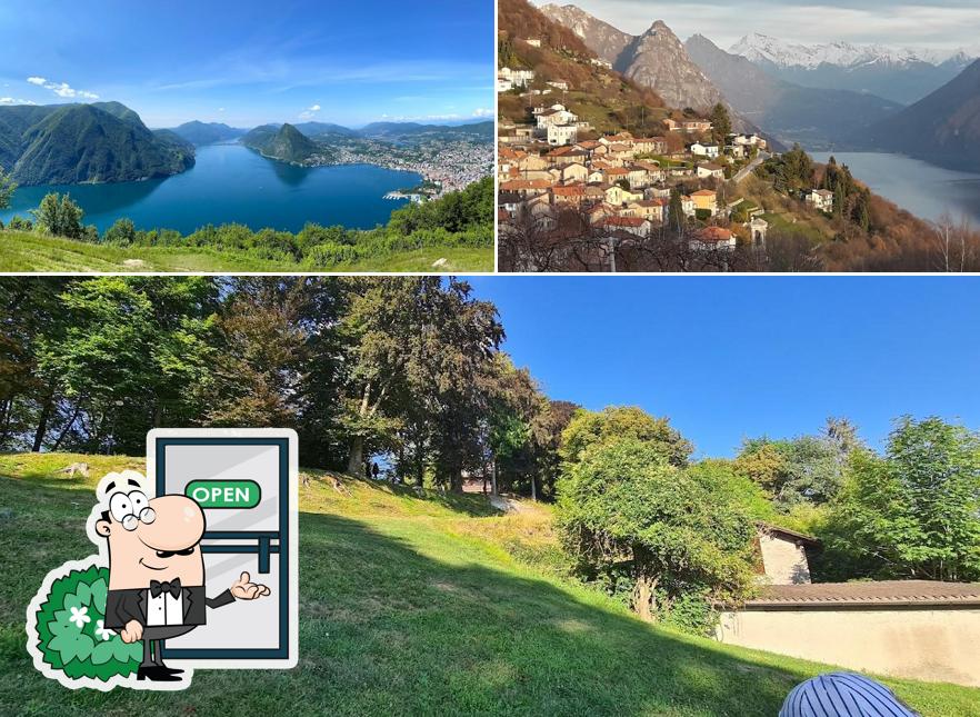 Goditi la vista dall'area esterna di Ristorante panoramico Vetta Monte Brè