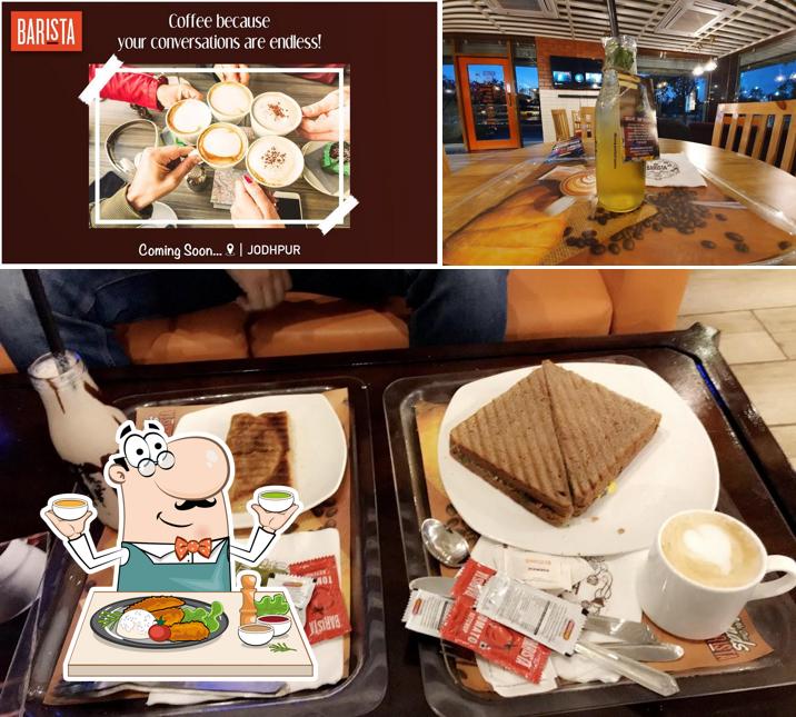 The restaurant's food and dining table