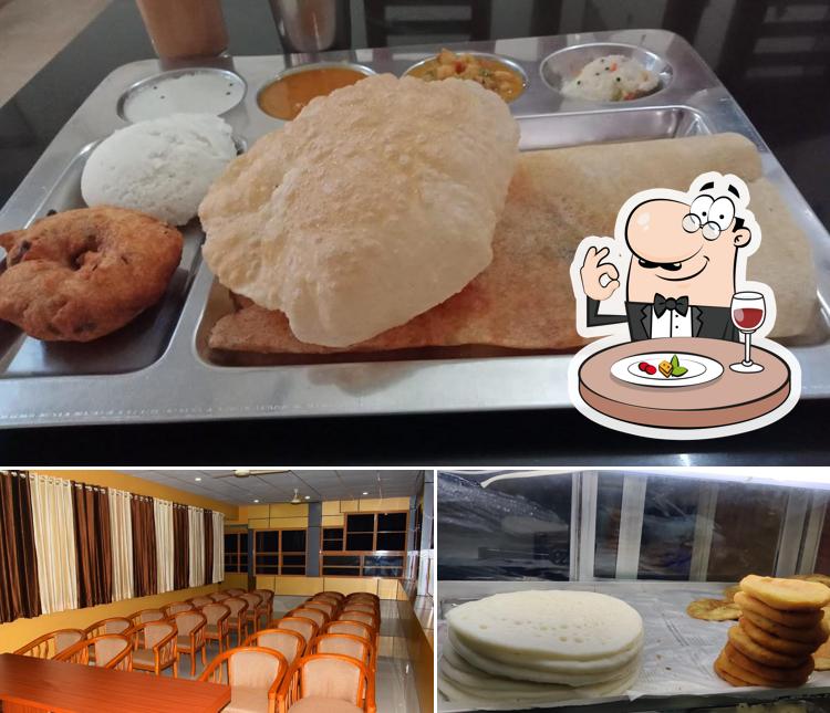 This is the photo displaying food and interior at Bharath Restaurant And Lodging
