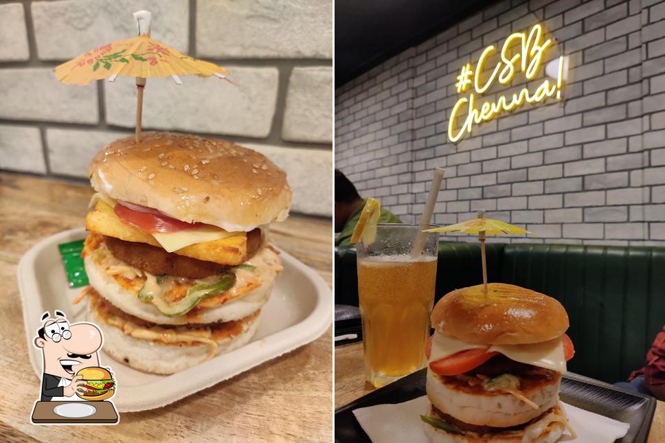 Order a burger at Chai Sutta Bar