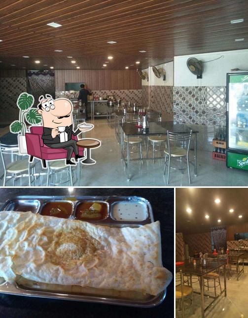 This is the picture displaying interior and food at Babas Restaurant