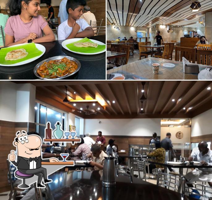 The restaurant's interior and dining table