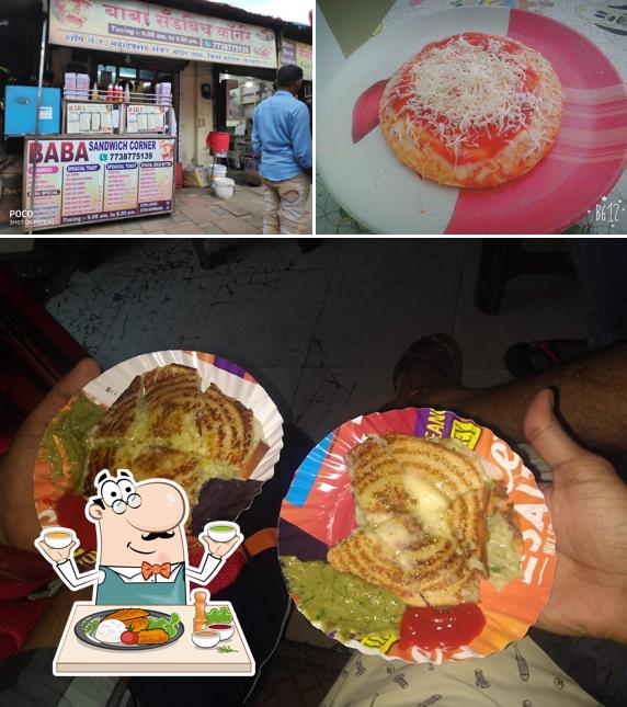 Among different things one can find food and exterior at Baba Sandwich