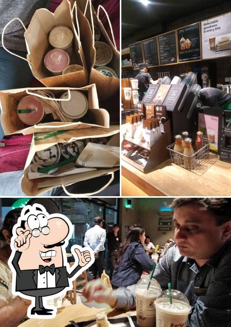 The interior of Starbucks