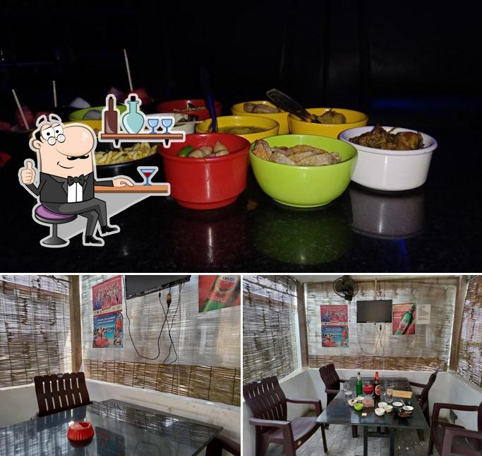 The picture of interior and food at Dollar Recreational Club