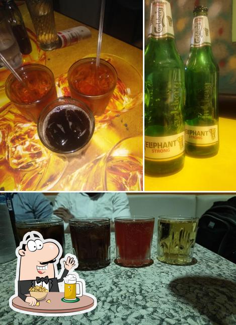 Order a glass of light or dark beer