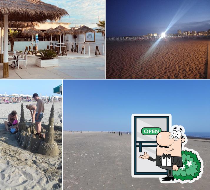 Puoi goderti l'aria fresca da seduto all'esterno di Bagno Miami Beach