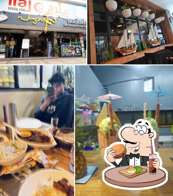 Try out a burger at Pandarees Restaurant & Catering