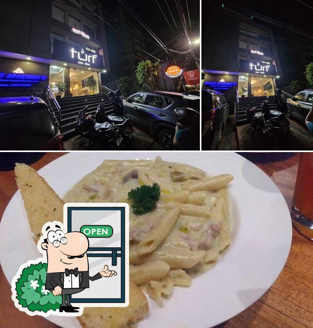 The photo of Turf Cafe’s exterior and food