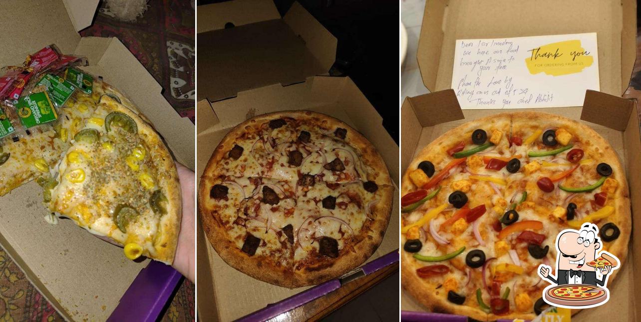 Try out pizza at Crusto's - Cheese Burst Pizza By Olio