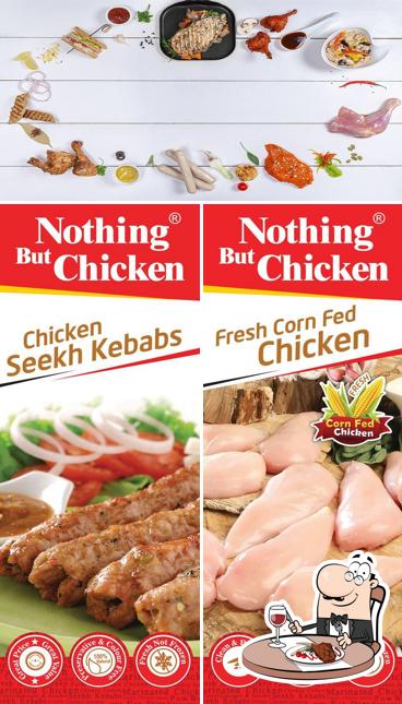Order meat dishes at Nothing But Chicken