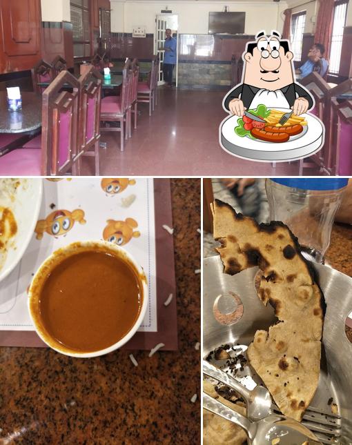 This is the image showing food and interior at Hotel Karthik