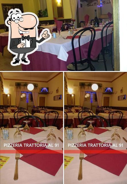 Gli interni di Trattoria Al Novantuno
