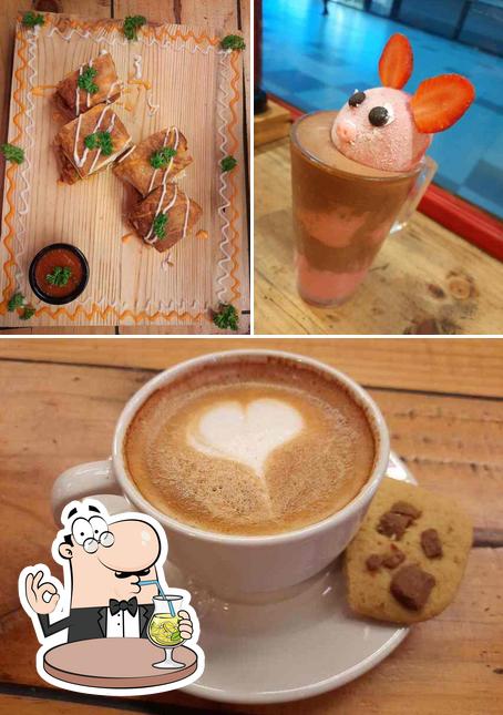 Among different things one can find drink and food at Cream 'N' Crust