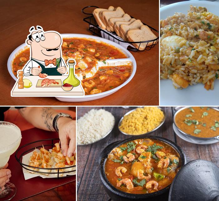 Camarão e grãos em Restaurante Siri de Niterói