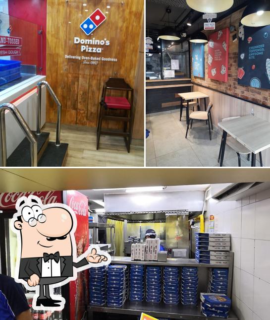 The interior of Domino's Pizza Kamla Nagar, Delhi