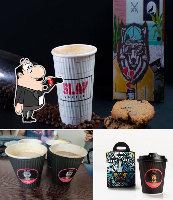 The picture of Slay Coffee’s drink and food