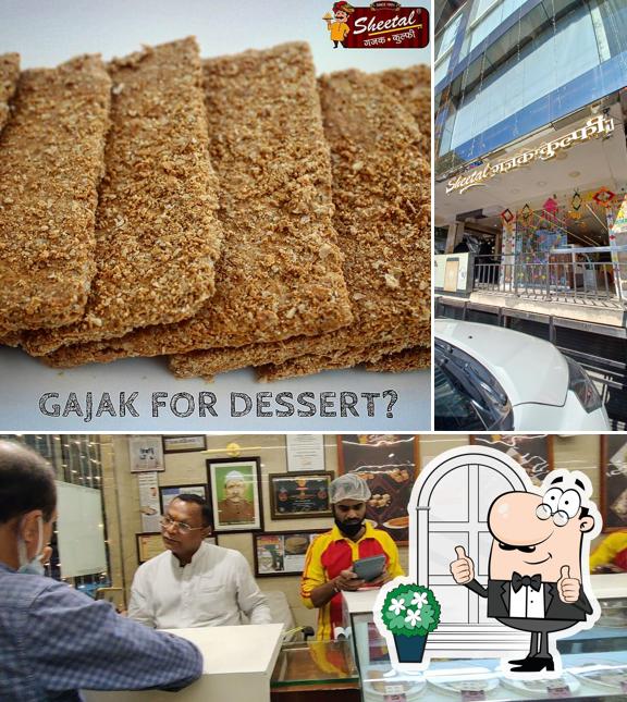 Among different things one can find exterior and interior at Sheetal Gajak Kulfi