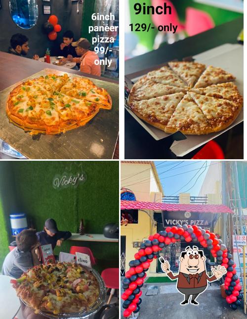 Food at Vicky's Pizza