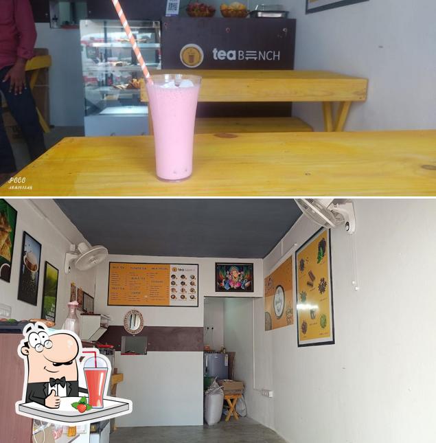 Enjoy a drink at Tea bench