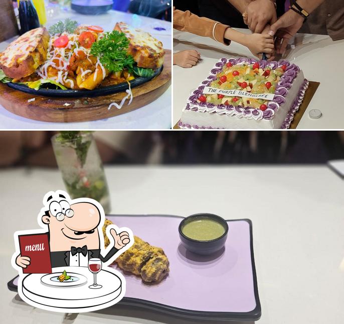 The image of food and beverage at The Purple Blend Cafe