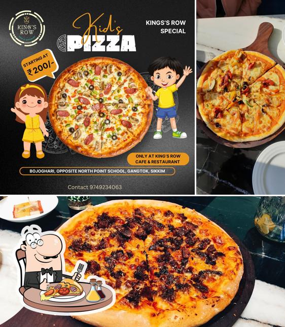 Order pizza at king's Row Cafe & Restaurant