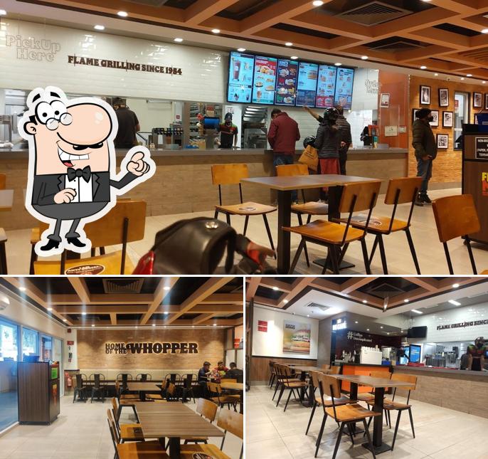 Take a seat at one of the tables at Burger King