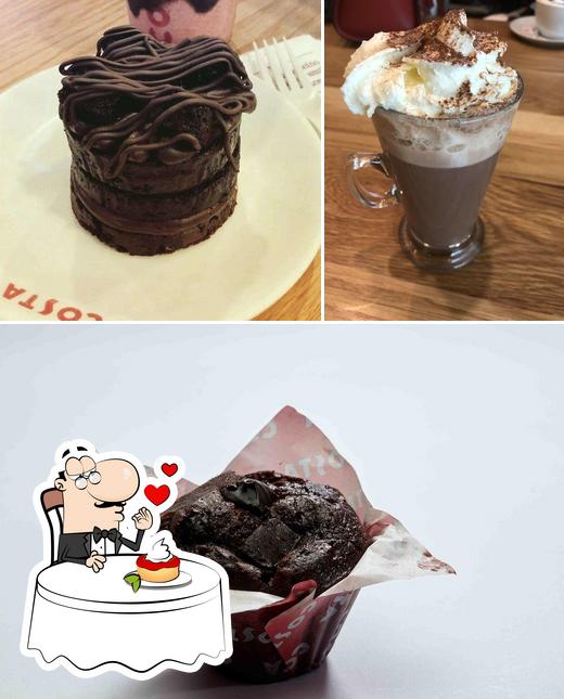 Costa Coffee serves a selection of desserts