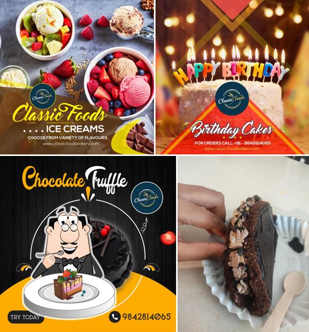 Chocolate cake at Classic Foods